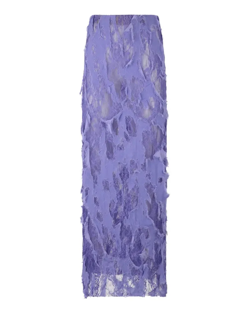 Roberto Cavalli Maxirock im Distressed-Look - Violett Violett