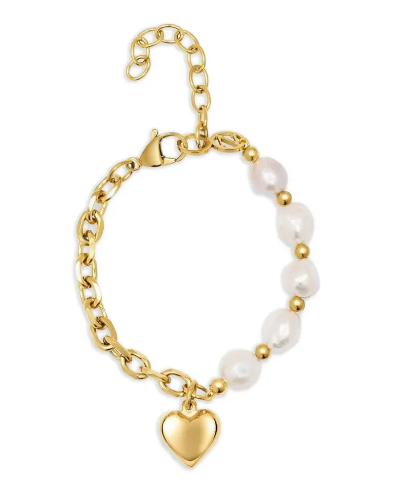 Nialaya Love Armband mit Zopfmuster und Perle - Gold Gold