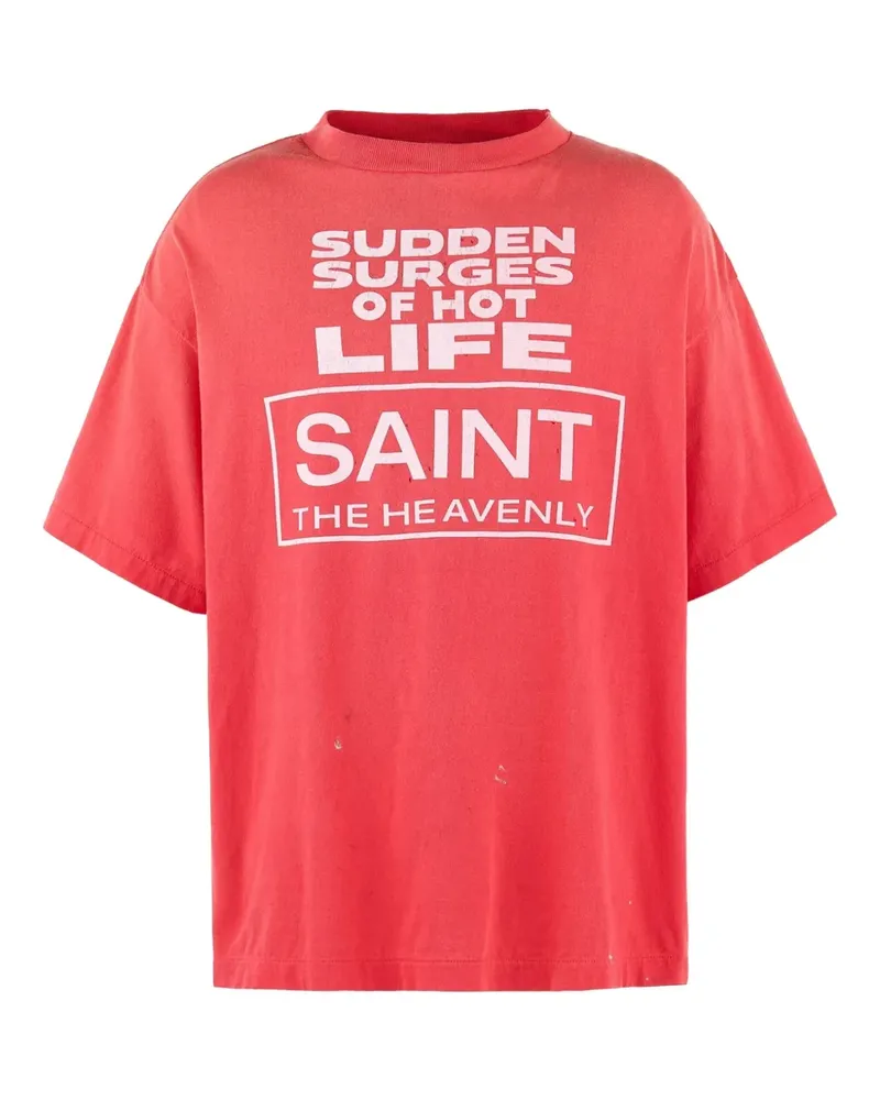 SAINT MXXXXXX T-Shirt mit Logo-Print - Rot Rot