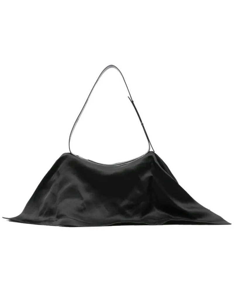 Issey Miyake Enveloping Square Schultertasche aus Satin Schwarz