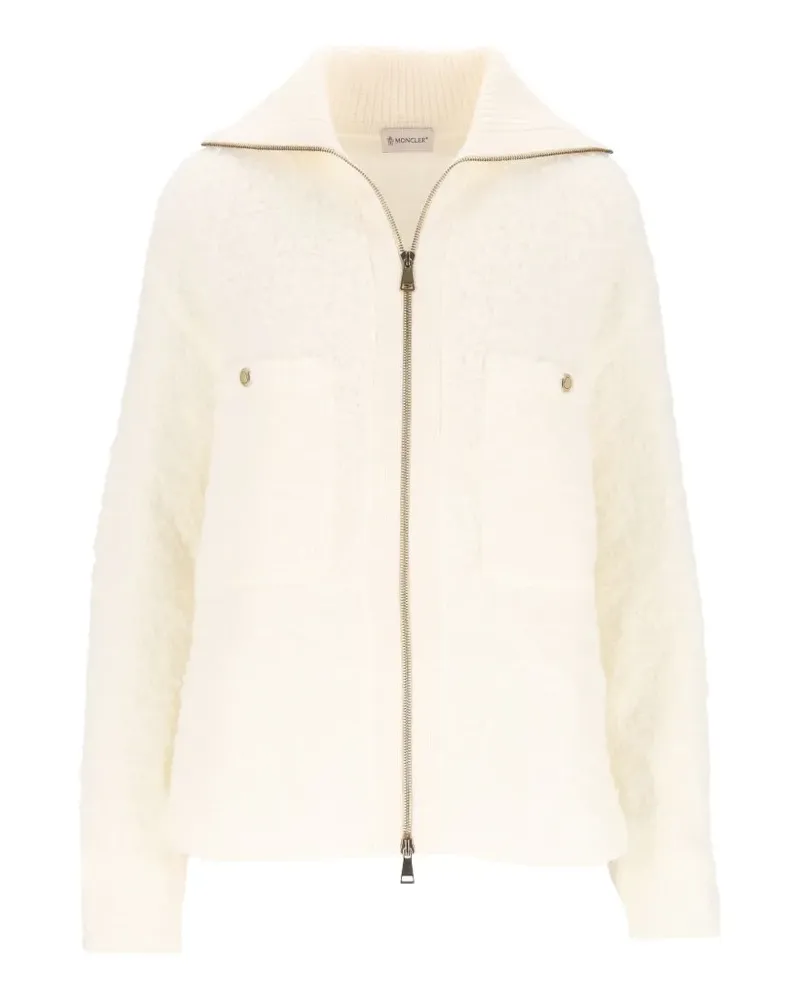 Moncler Tweed-Hemdjacke mit Reißverschluss - Nude Nude