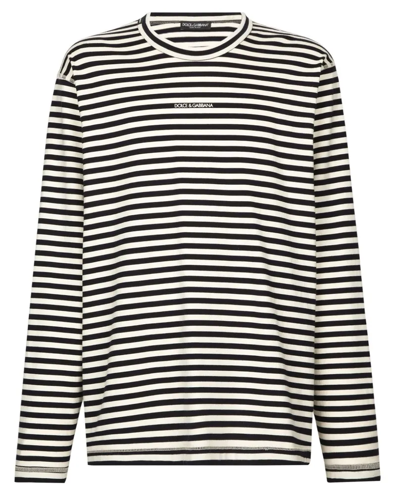 Dolce & Gabbana Gestreiftes T-Shirt - Schwarz Schwarz
