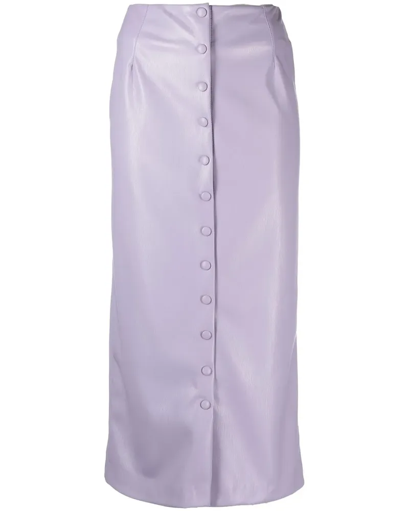 Erika Cavallini Bleistiftrock aus Faux-Leder - Violett Violett