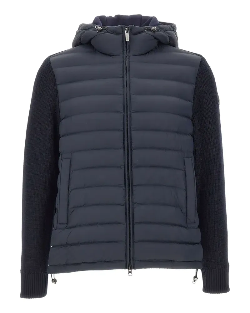 Colmar quilted knit-sleeve hooded jacket - Blau Blau