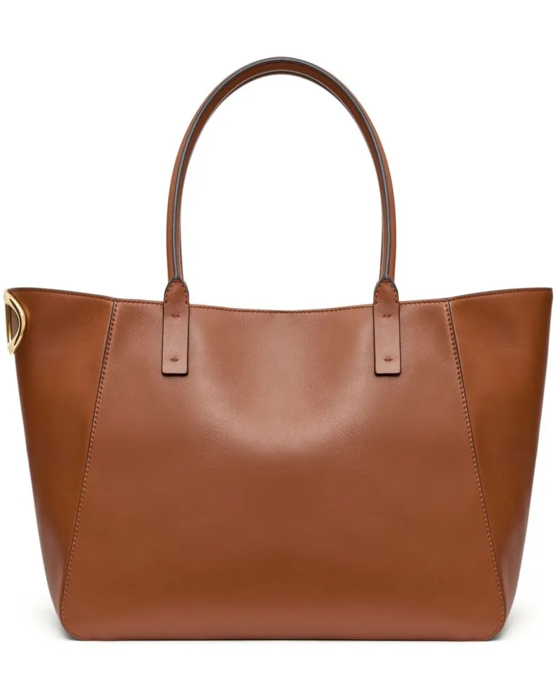 Valentino Garavani VLogo Tote Bag an der Seite - Braun Braun