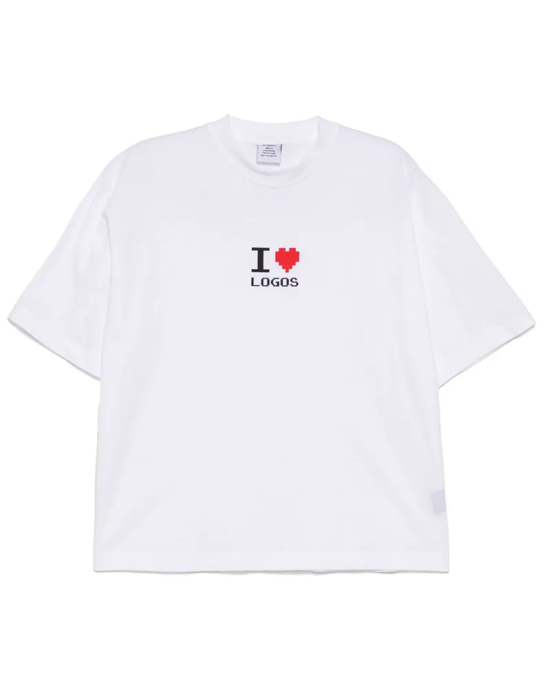VETEMENTS T-Shirt mit I Love Logos-Print - Weiß Weiß
