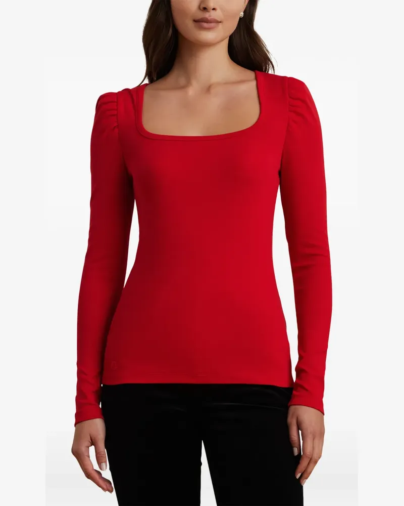 Ralph Lauren puff-sleeve square-neck top - Rot Rot