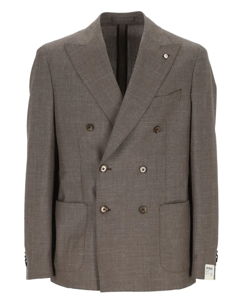 Luigi Bianchi Mantova double-breasted blazer - Braun Braun