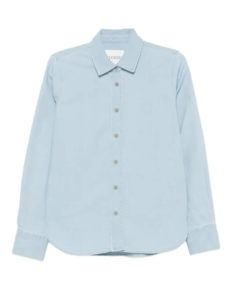 Closed long-sleeve button-down shirt - Blau Blau