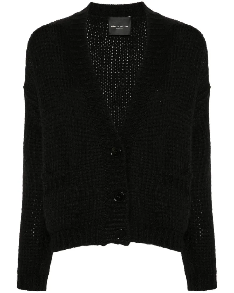 Roberto Collina Grob gestrickter Cardigan Schwarz