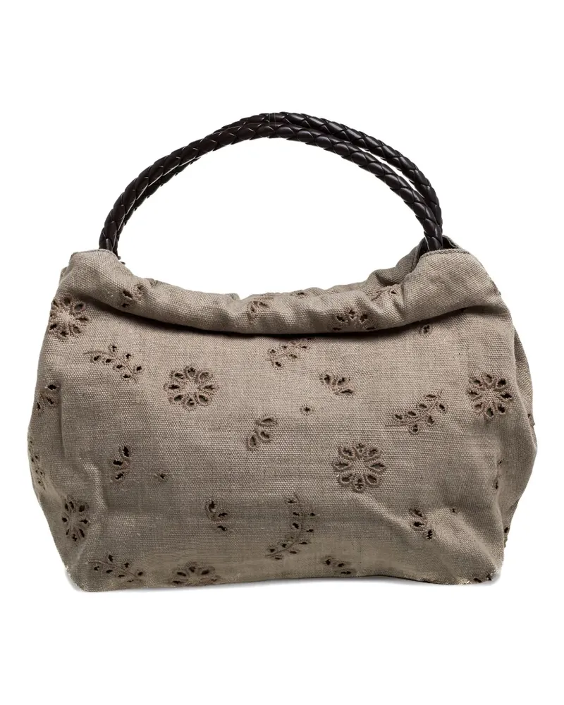 Furla Schultertasche mit Blumenmuster - Nude Nude