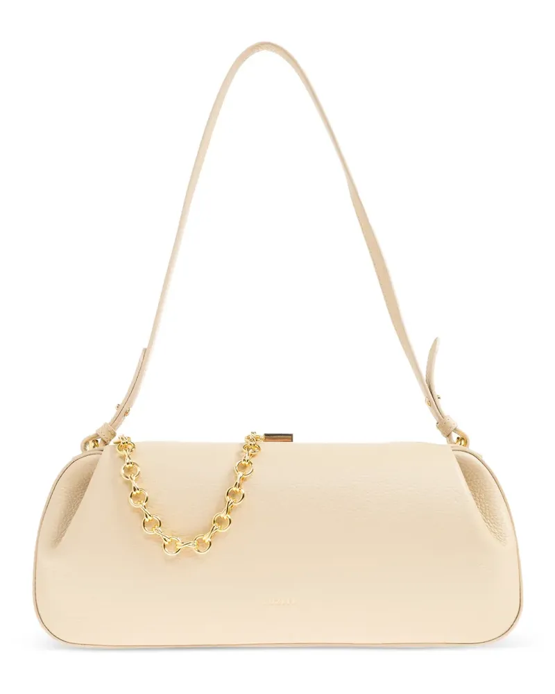 YUZEFI Oyster chain-detail grained-leather tote bag - Nude Nude