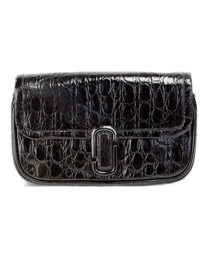 Marc Jacobs logo-plaque crocodile-effect cross body bag - Schwarz Schwarz