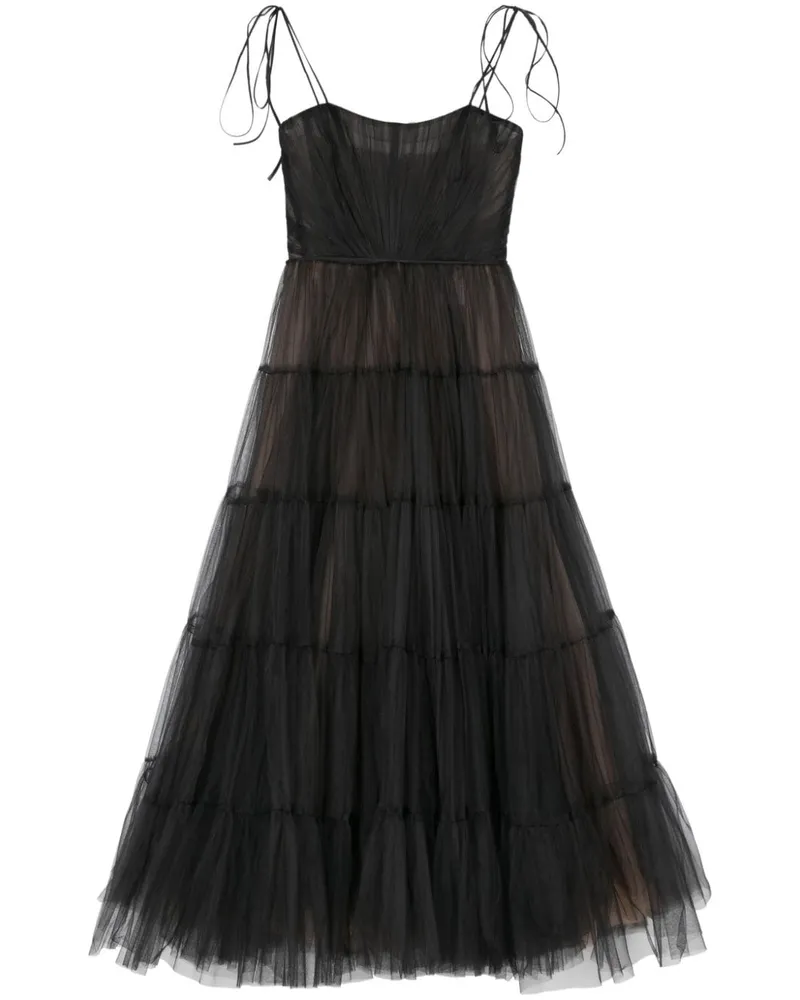 Ana Radu Maxikleid aus Tüll - Schwarz Schwarz