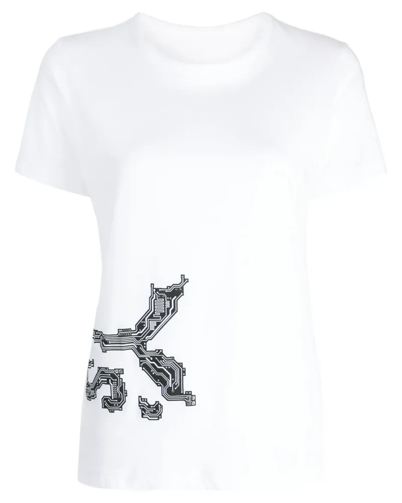 Yohji Yamamoto T-Shirt mit grafischem Print - Weiß Weiß