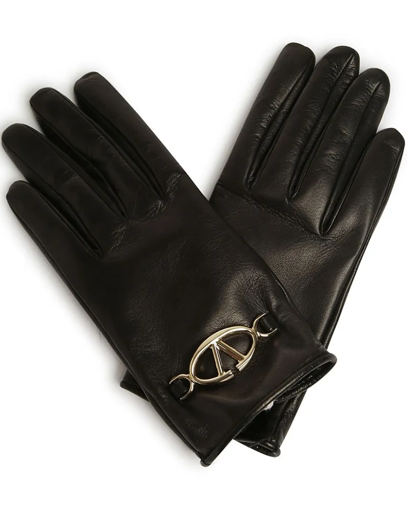 Valentino Garavani Handschuhe mit VLogo - Schwarz Schwarz