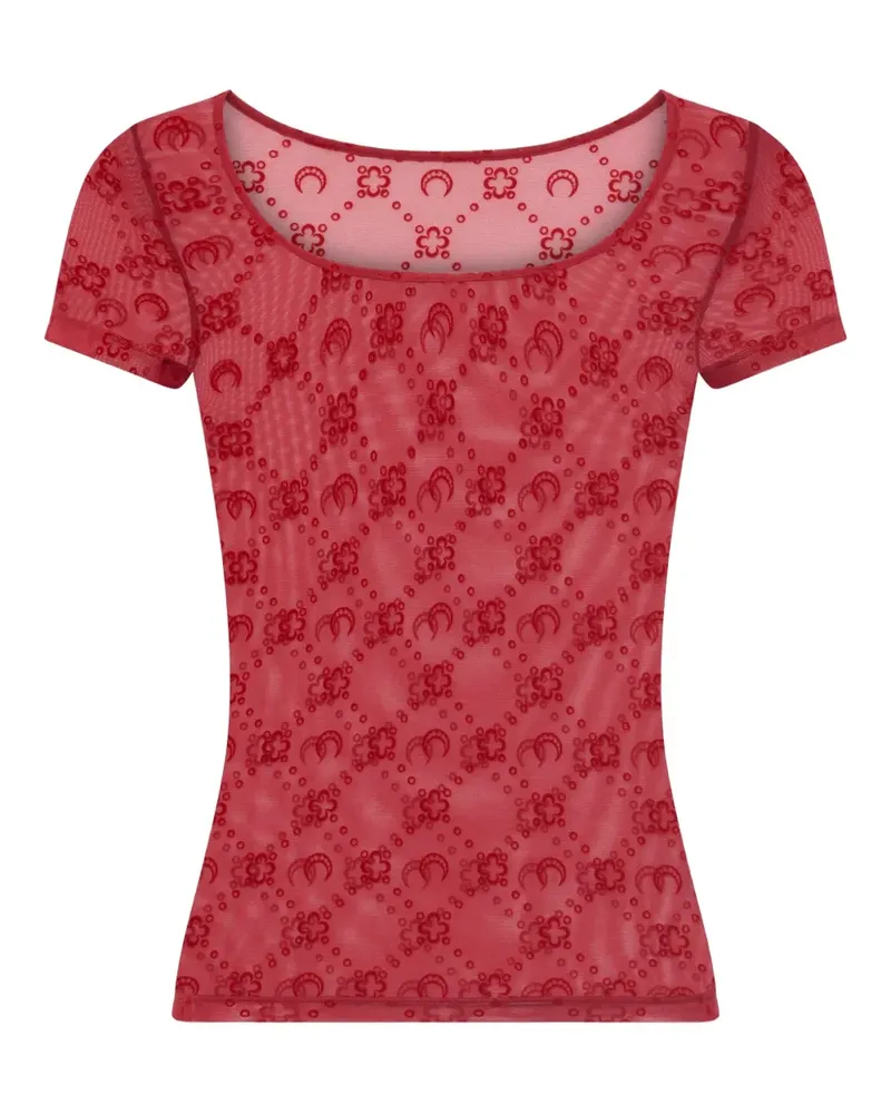 Marine Serre T-Shirt mit Monogramm - Rot Rot