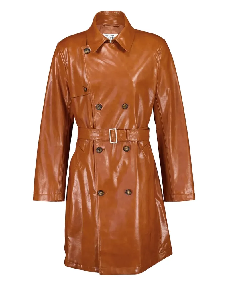 Maison Margiela belted trench coat - Braun Braun