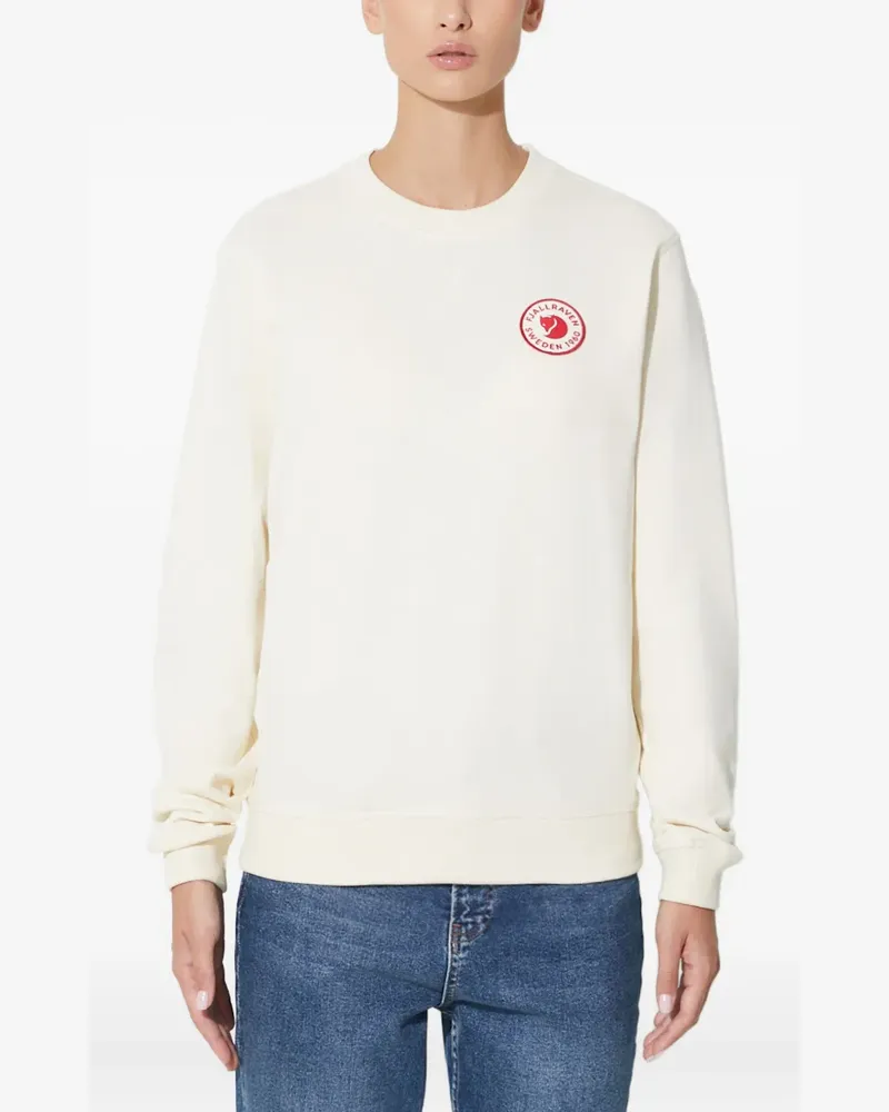 Fjäll Räven Sweatshirt mit Logo-Patch - Weiß Weiß
