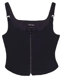 Tom Ford Cropped-Top mit Reißverschluss Schwarz