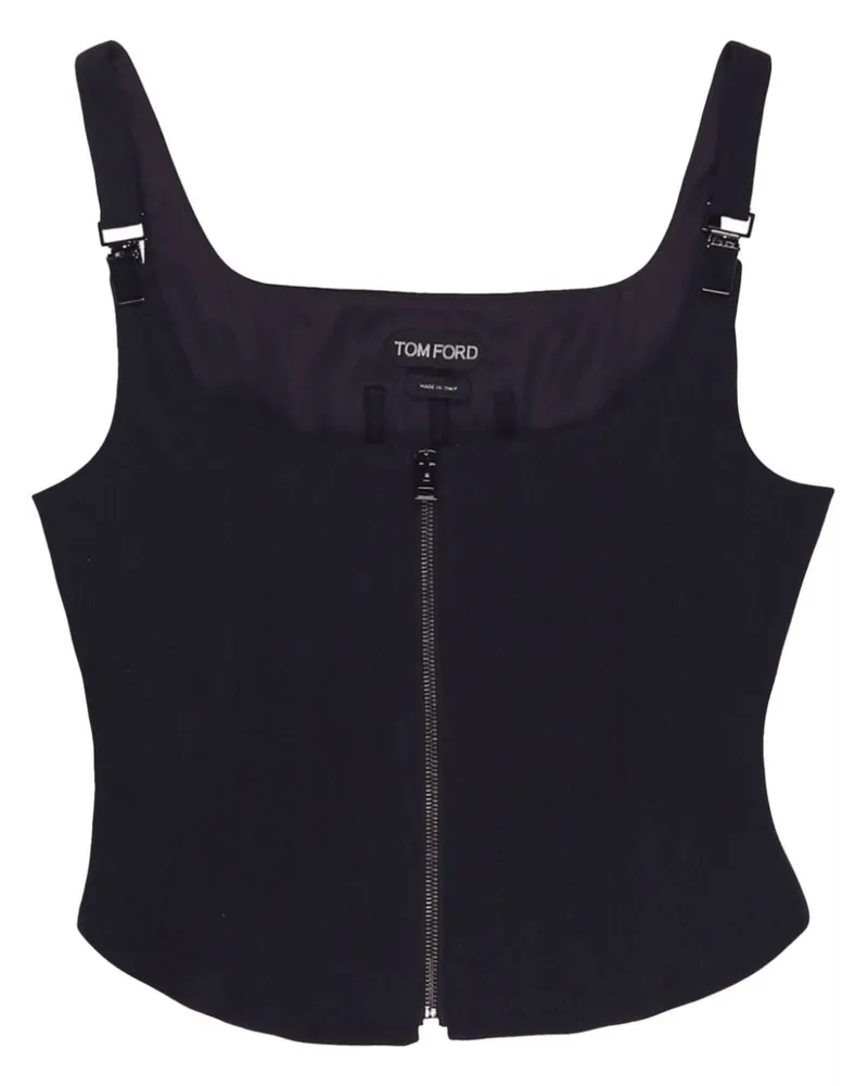 Tom Ford Cropped-Top mit Reißverschluss - Schwarz Schwarz