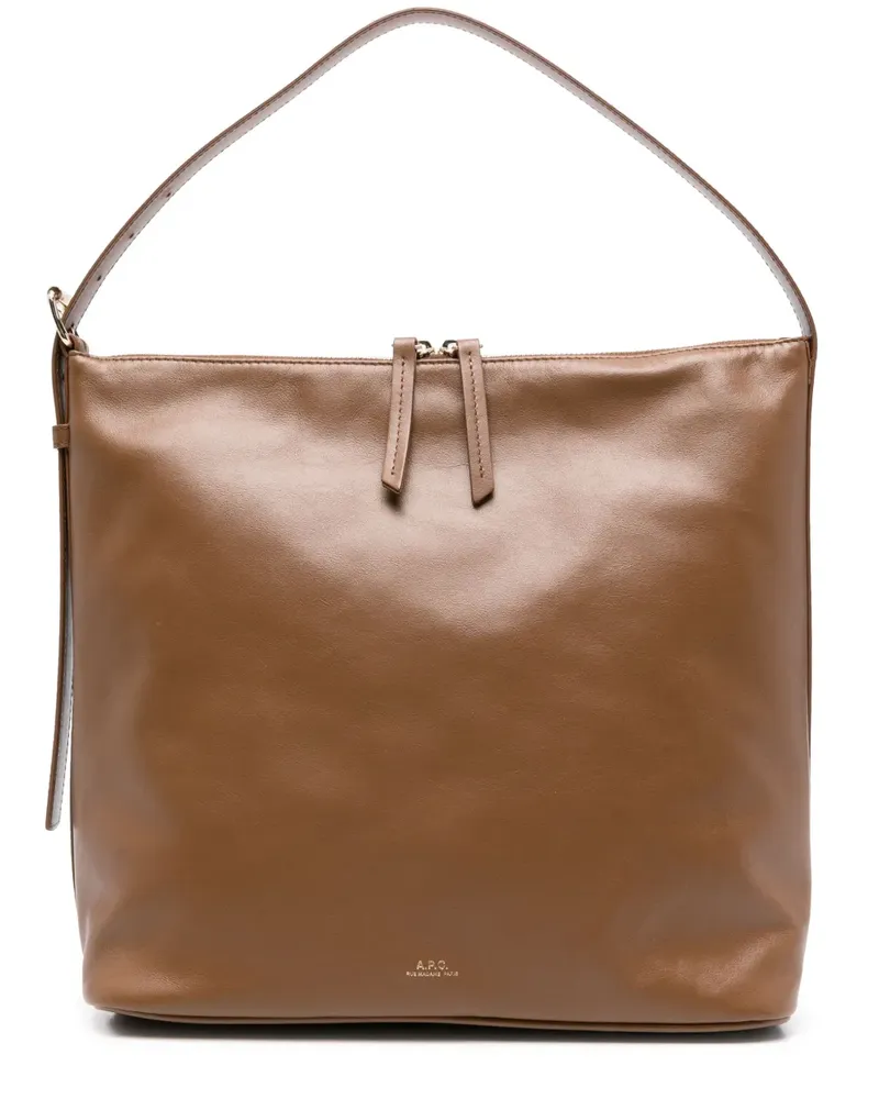 A.P.C. Schultertasche aus Leder - Braun Braun