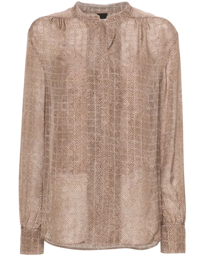 HUGO BOSS Hemd mit geometrischem Print - Nude Nude