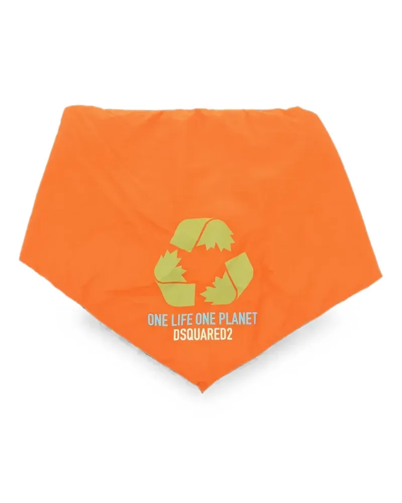 Dsquared2 logo-print padded scarf - Orange Orange