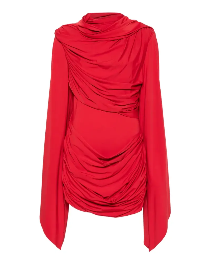 De La Vali Perisa draped-detail mini dress - Rot Rot