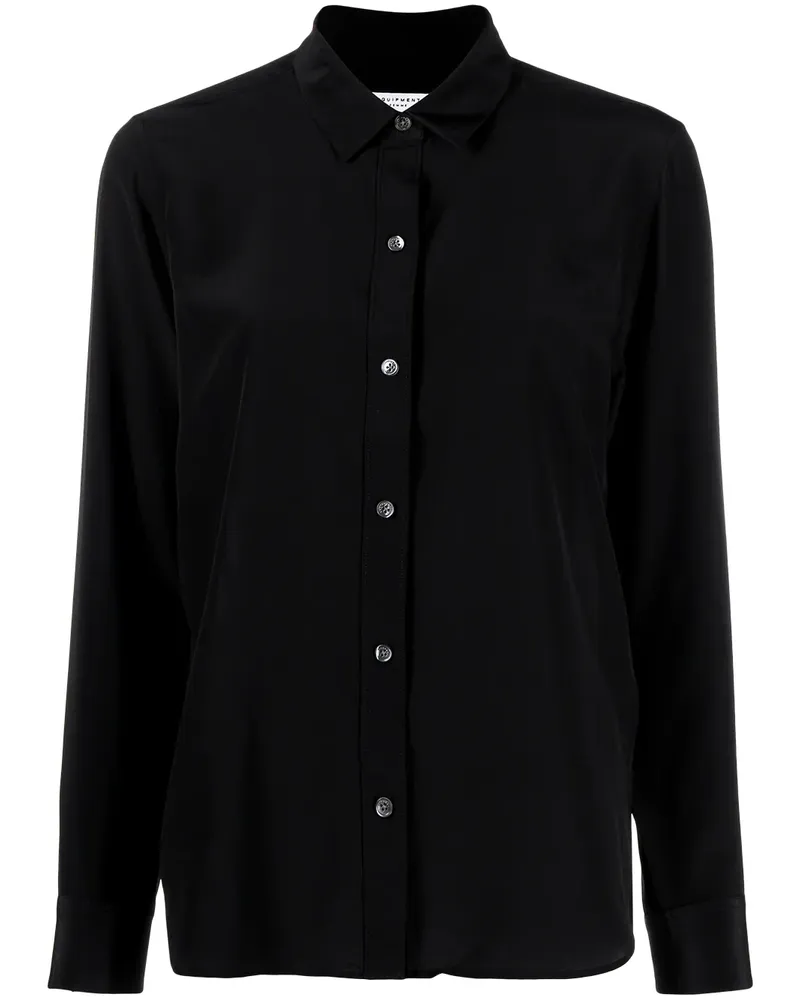 Equipment Klassische Bluse aus Seide - Schwarz Schwarz