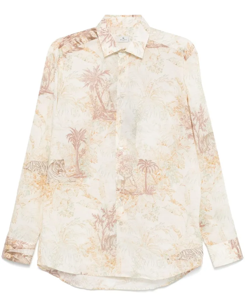 Etro Hemd mit Blumen-Print - Nude Nude