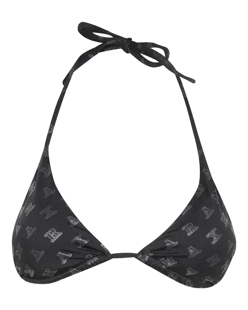 Max Mara logo-print triangle bikini top - Schwarz Schwarz