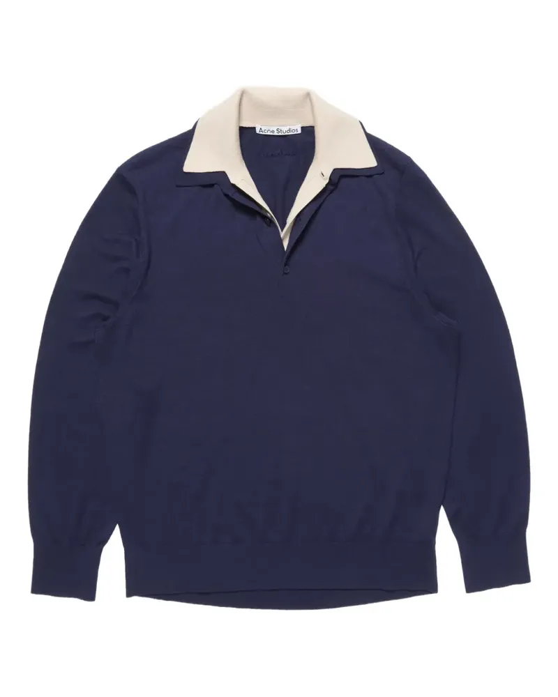 Acne Studios Pullover aus Seidengemisch mit Kontrastkragen - Blau Blau