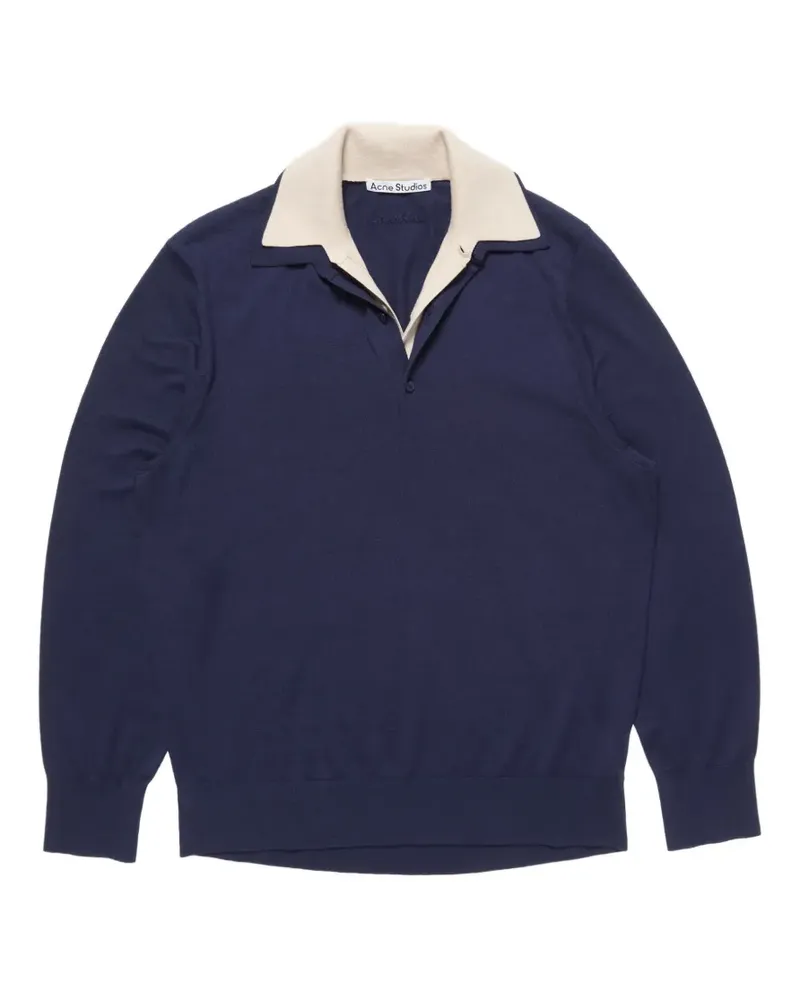 Acne Studios Pullover aus Seidengemisch mit Kontrastkragen - Blau Blau