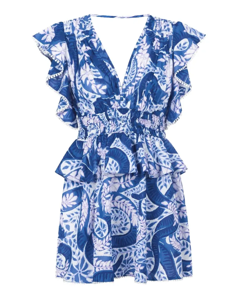 Poupette St Barth Noemi paisley-print mini dress - Blau Blau