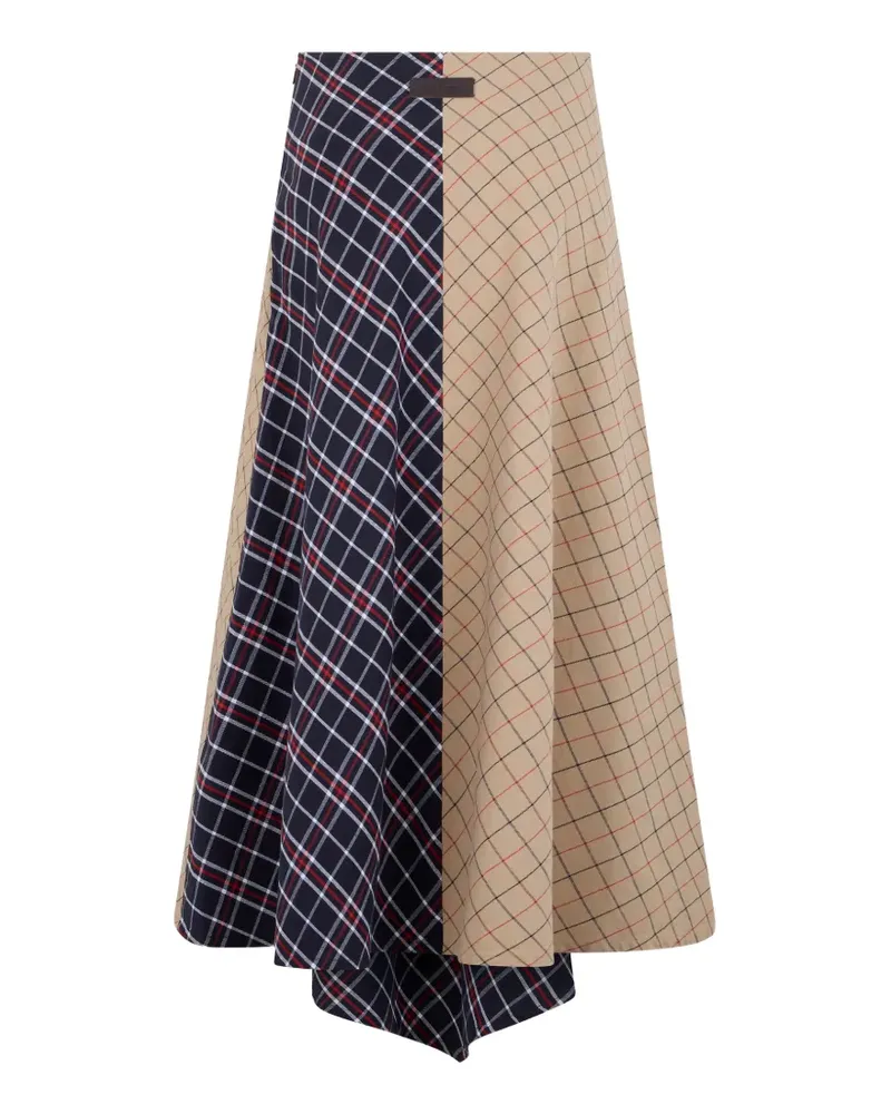 Barbour check-pattern asymmetric skirt - Blau Blau