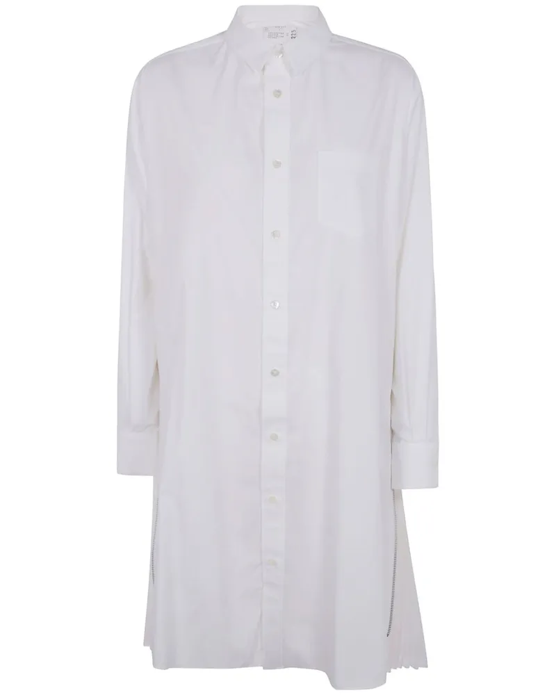 Sacai Hemdkleid mit Falten - Weiß Weiß