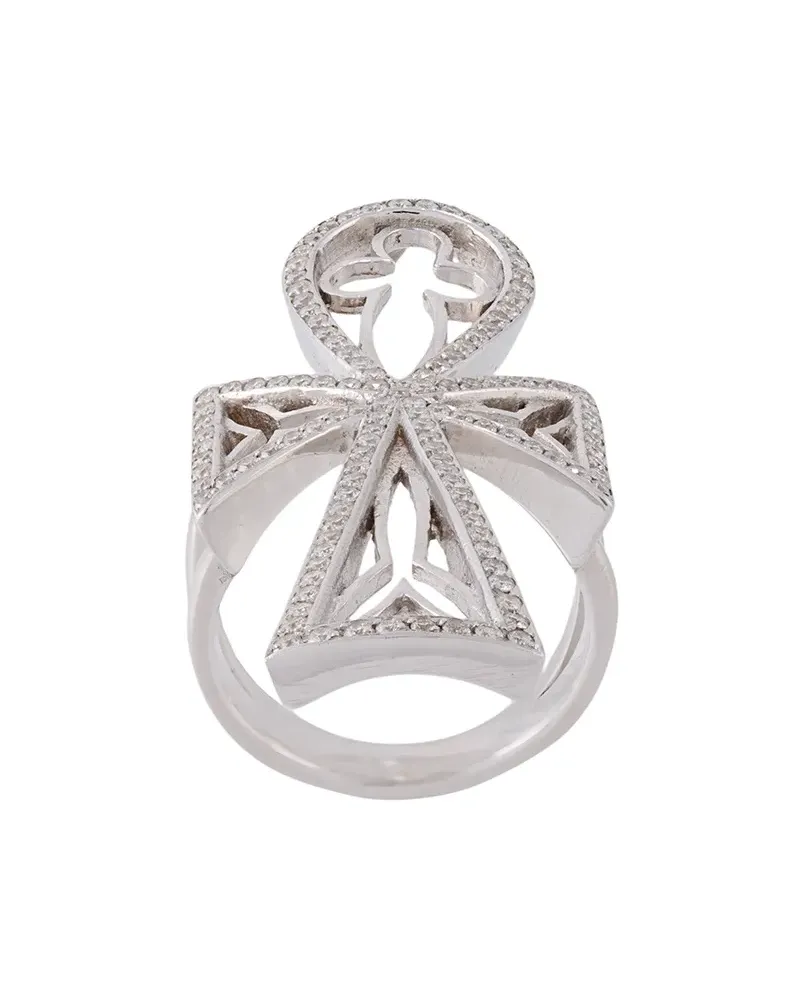 Loree Rodkin 18kt Weißgoldring mit Malteserkreuz - Metallic Metallic