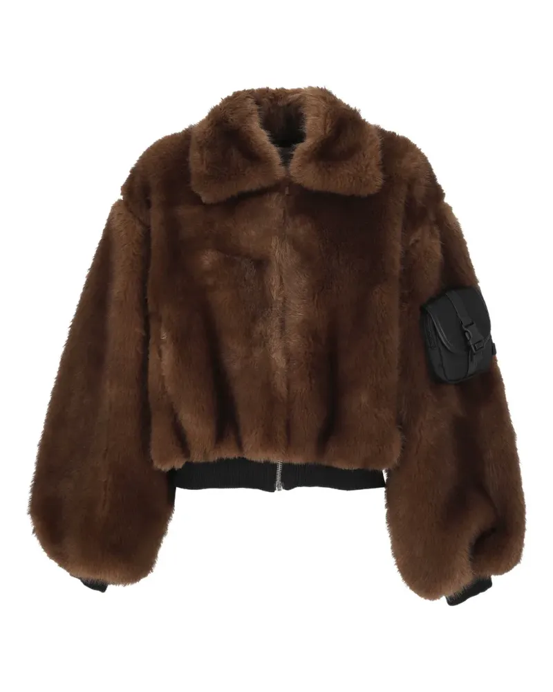 COPERNI Jacke mit Faux Fur-Kragen - Braun Braun