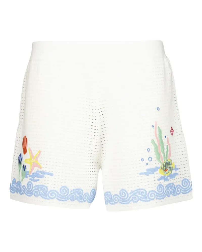 Casablanca Paris Oasis crochet-knit shorts - Weiß Weiß
