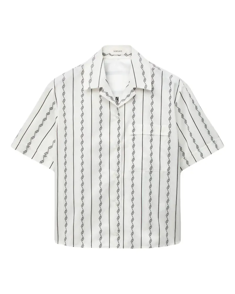 Versace Hemd mit Greca-Print - Weiß Weiß