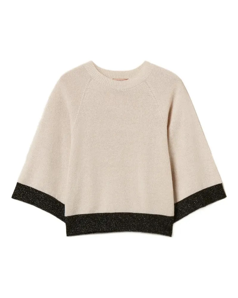 Twin-Set Cropped-Pullover aus Wolle und Kaschmir - Nude Nude