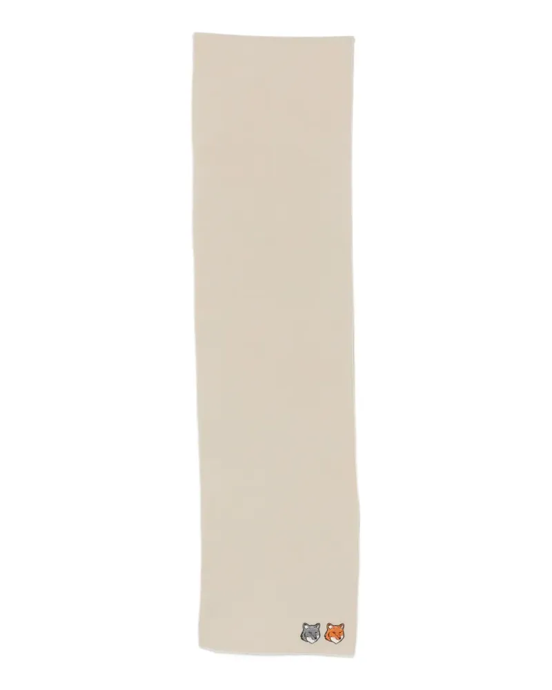 Kitsuné Schal mit doppeltem Fuchskopf-Patch - Nude Nude