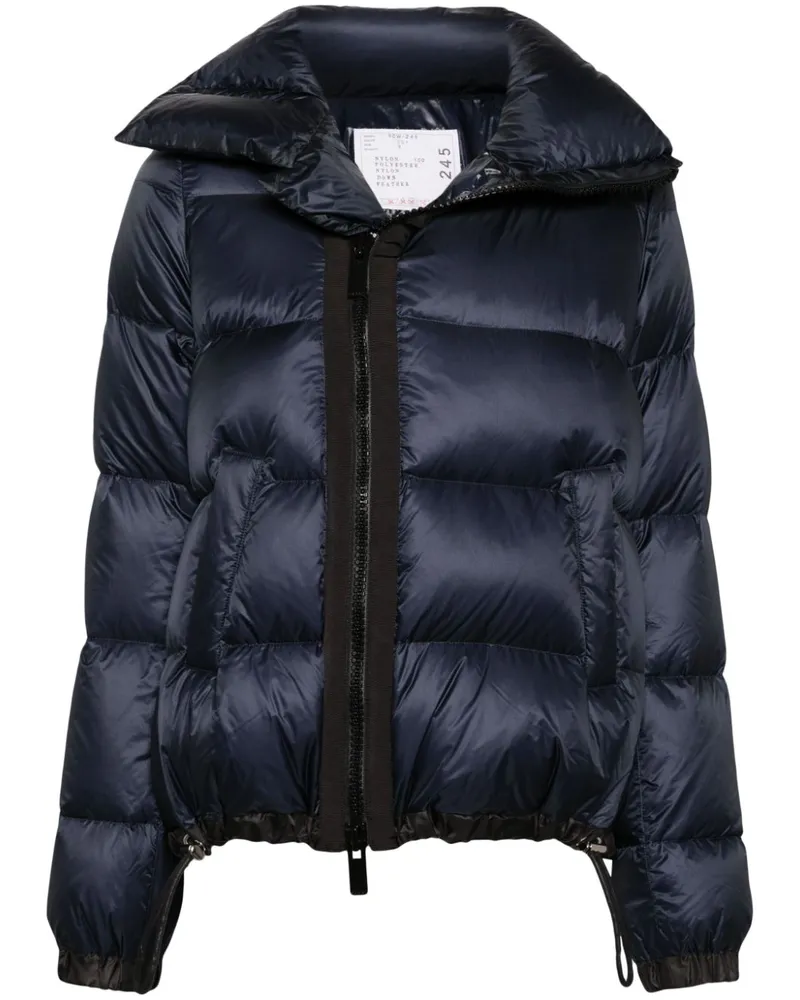 Sacai Jacke mit versetztem Verschluss Blau