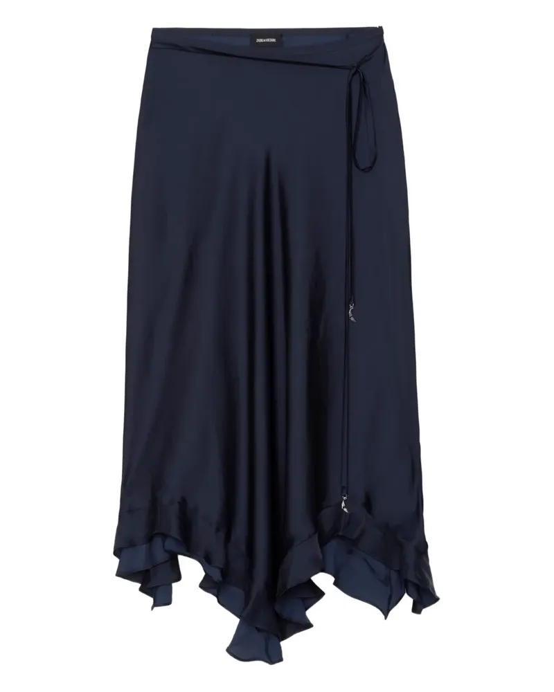 Zadig & Voltaire Jeto asymmetrical satin midi skirt - Blau Blau