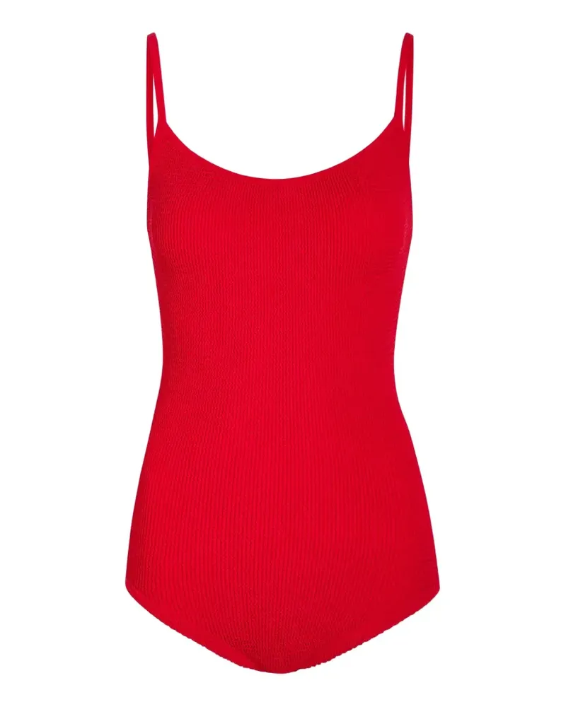 Hunza G Pamela Badeanzug mit Knitteroptik - Rot Rot
