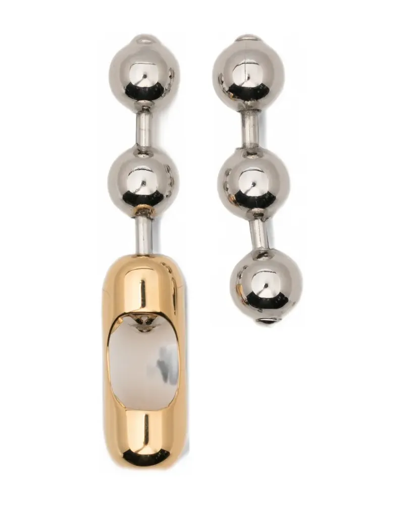 Maison Margiela beaded asymmetric earrings - Silber Silber
