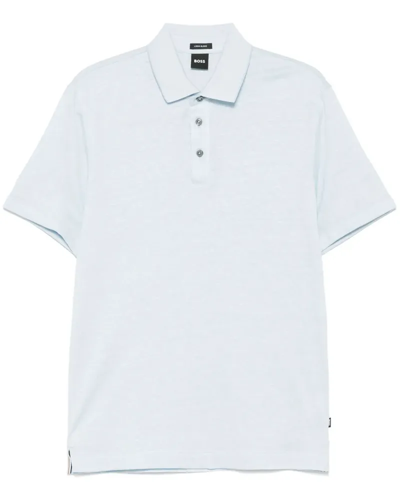 HUGO BOSS Meliertes Poloshirt - Blau Blau