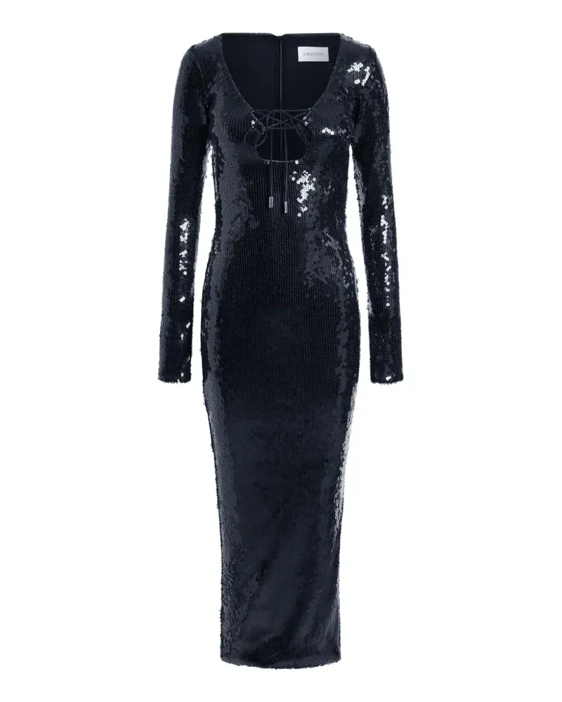 16ARLINGTON Solaria sequinned midi dress - Schwarz Schwarz