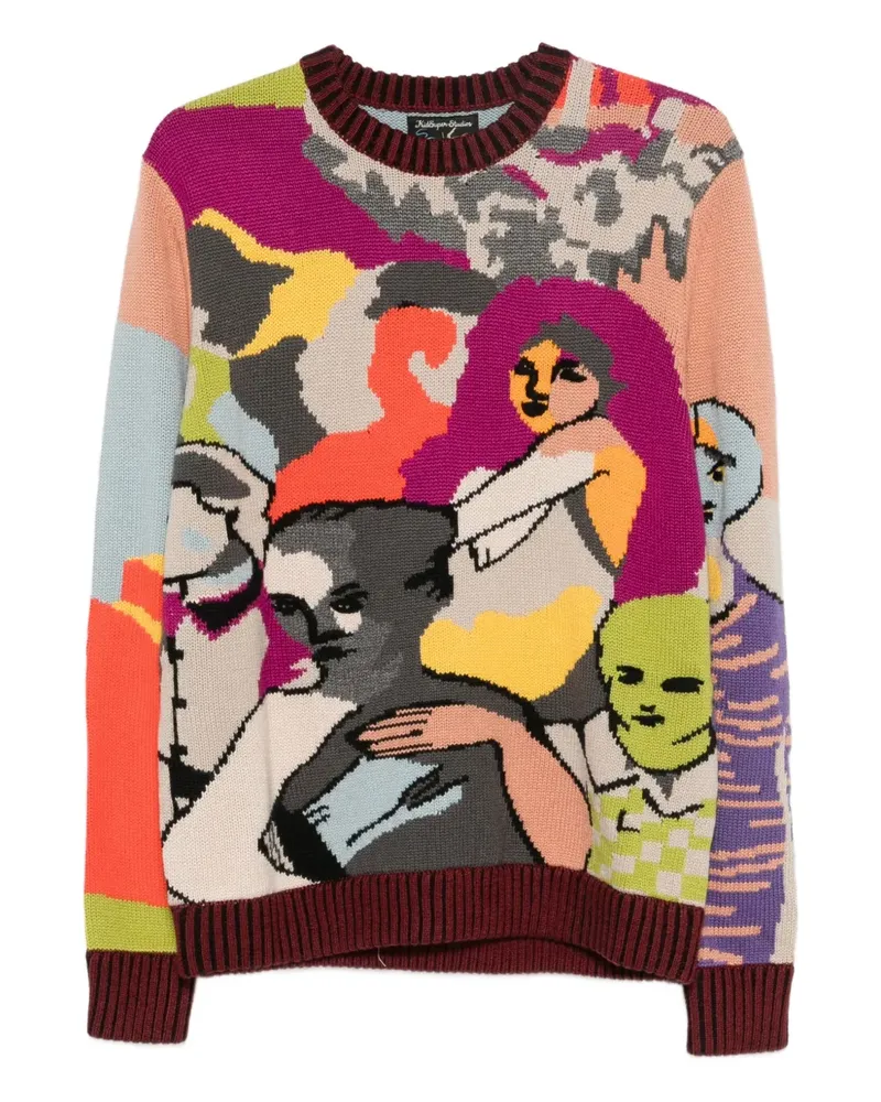 KidSuper Pullover mit Two Step Hand-Stickerei - Nude Nude